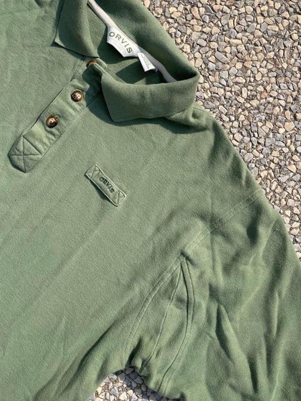 Orvis Green Cotton Short Sleeve Polo Shirt